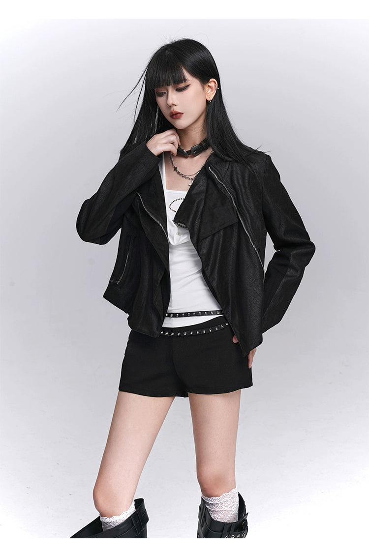 Vintage Suede Jacket - Cool Edgy Winter Look