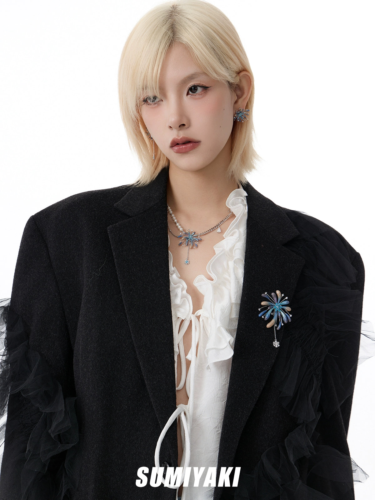 Handmade Gradient Firework Pearl Tassel Necklace