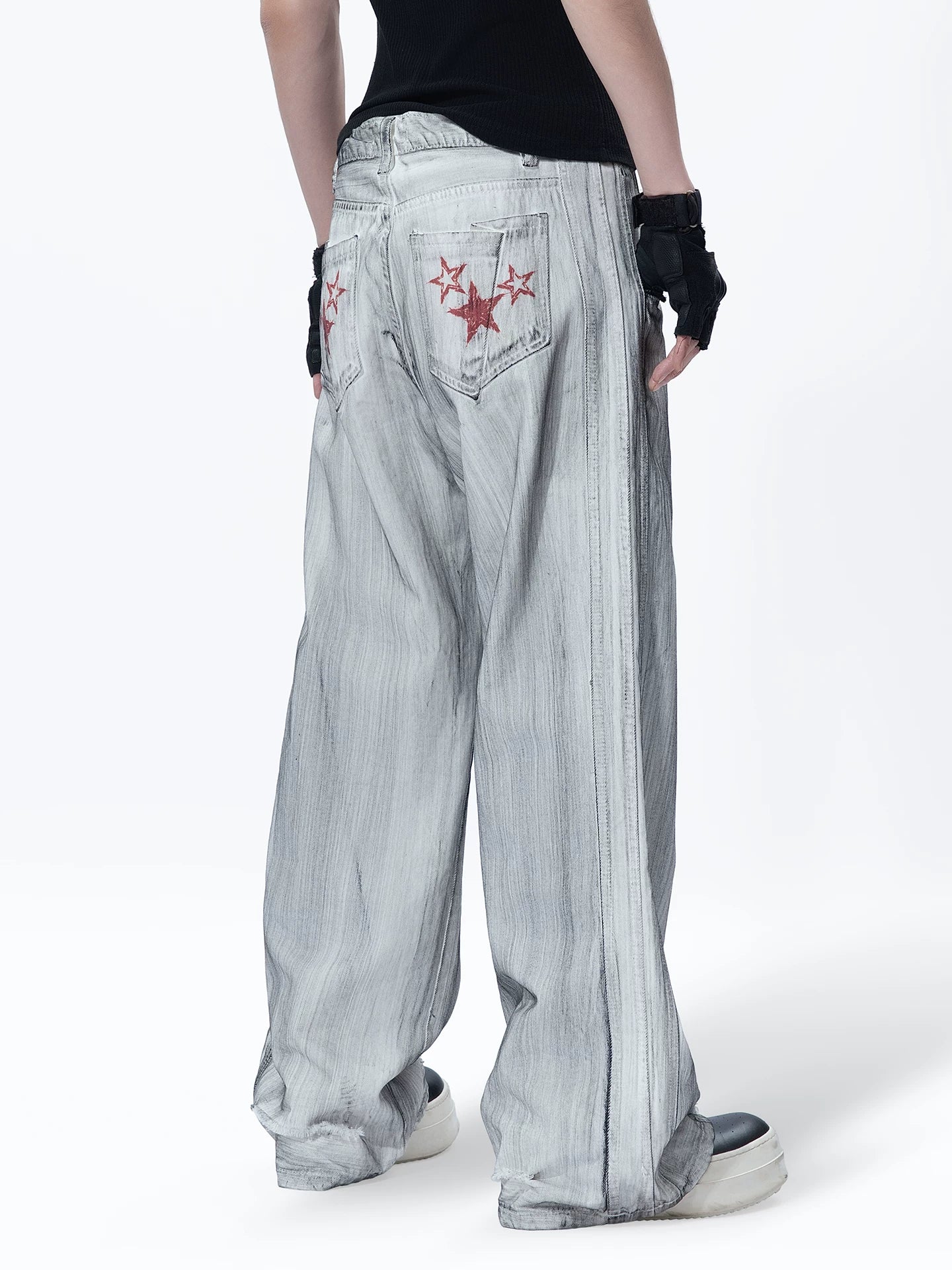 Sanhoostudio Washed Wide Leg Denim Pants