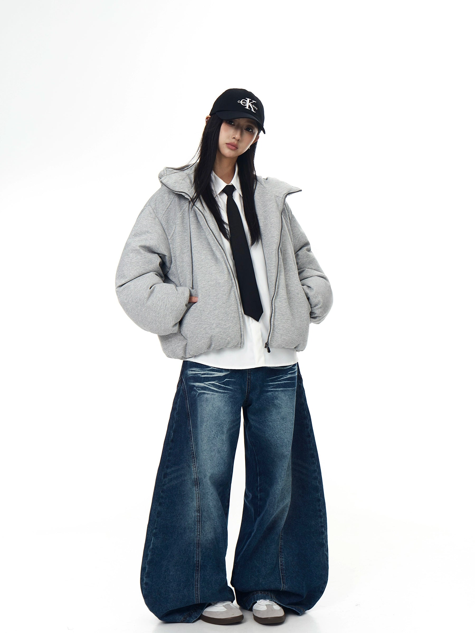 Deconstructed Bomber Oversized Hooded Puffer