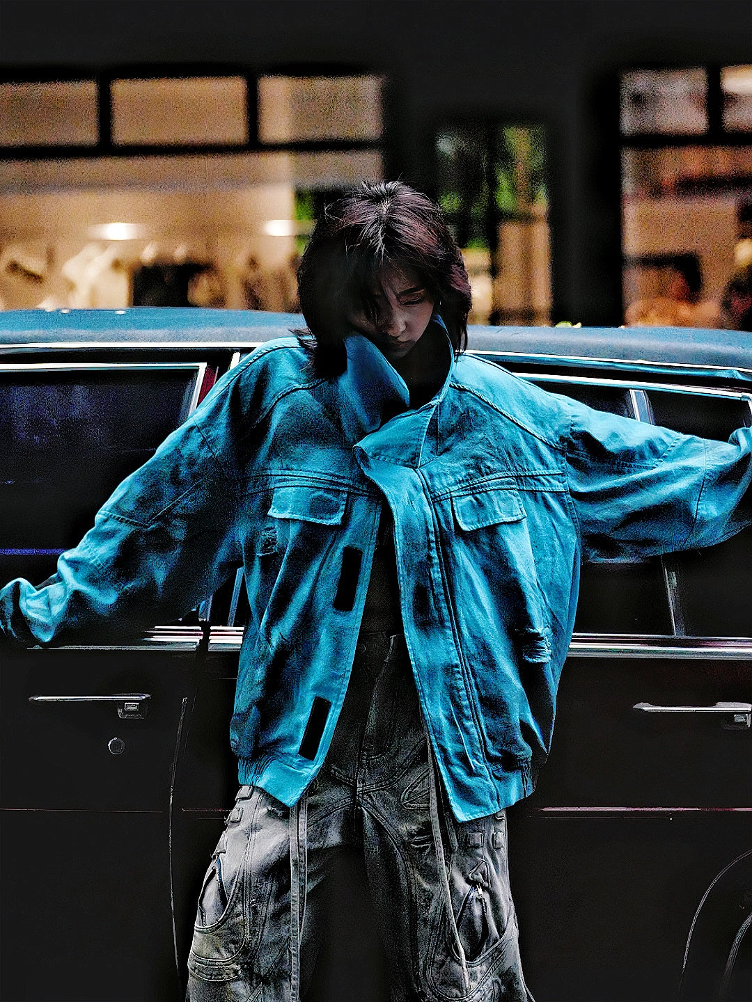 [Pre-order] Graffiti Washed Denim Street Shirt - Ships in 15 Days