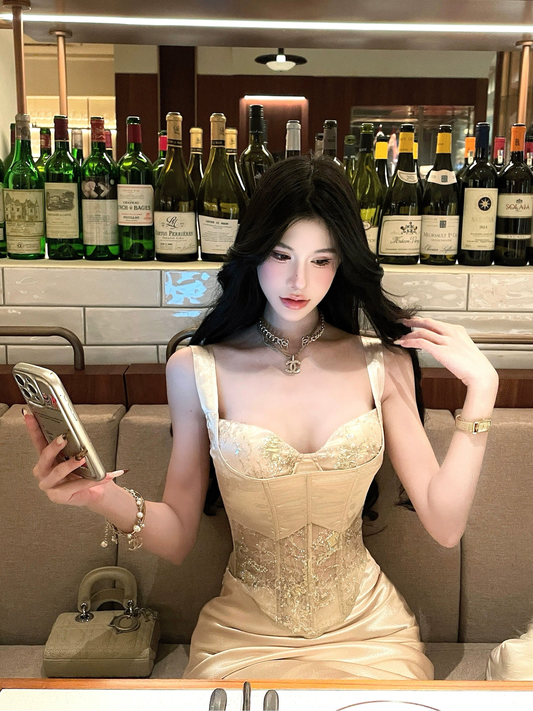 Elegant Vintage Corset Skirt Set