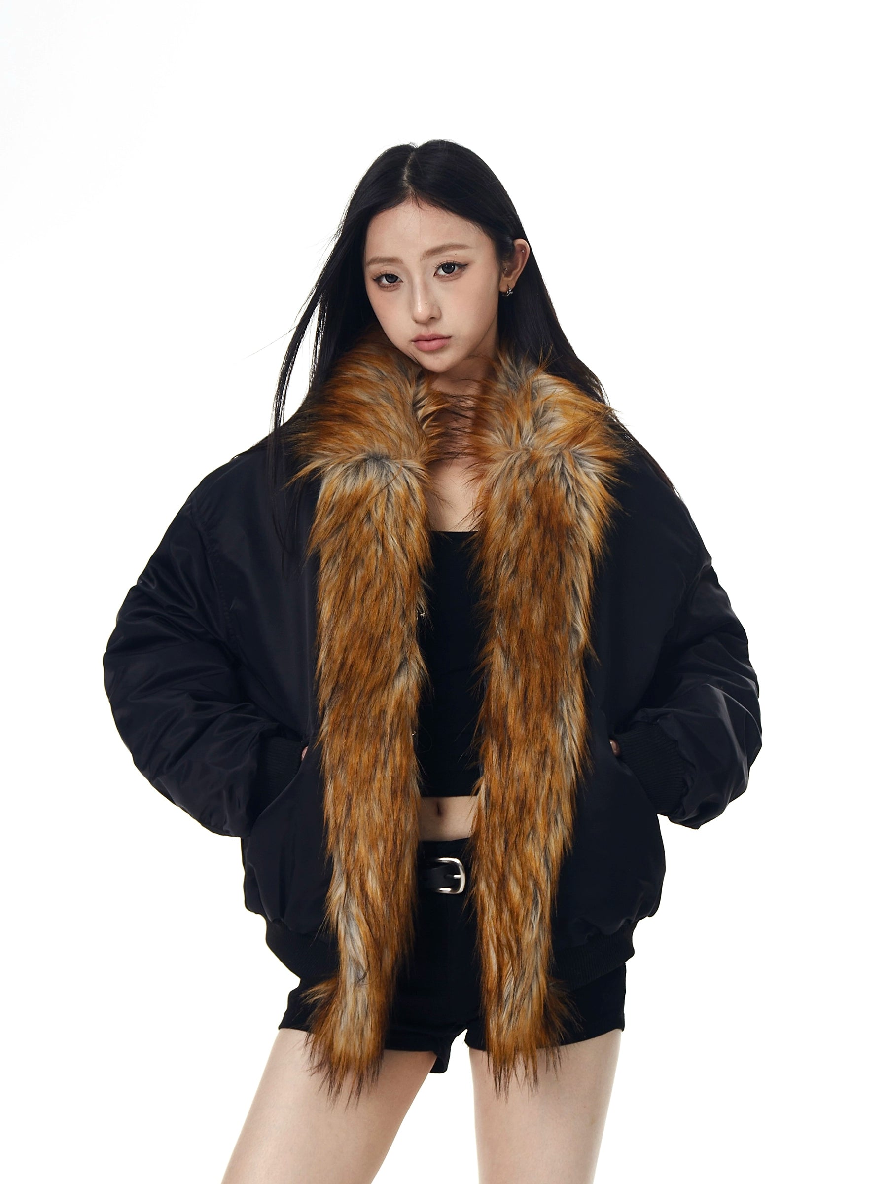Fur-Spliced Mountain Hawk Designer Puffer Jacket