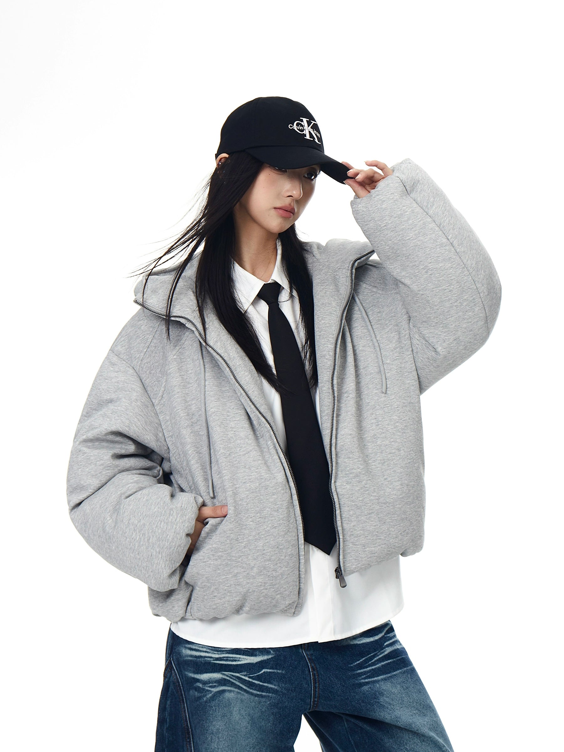 Deconstructed Bomber Oversized Hooded Puffer