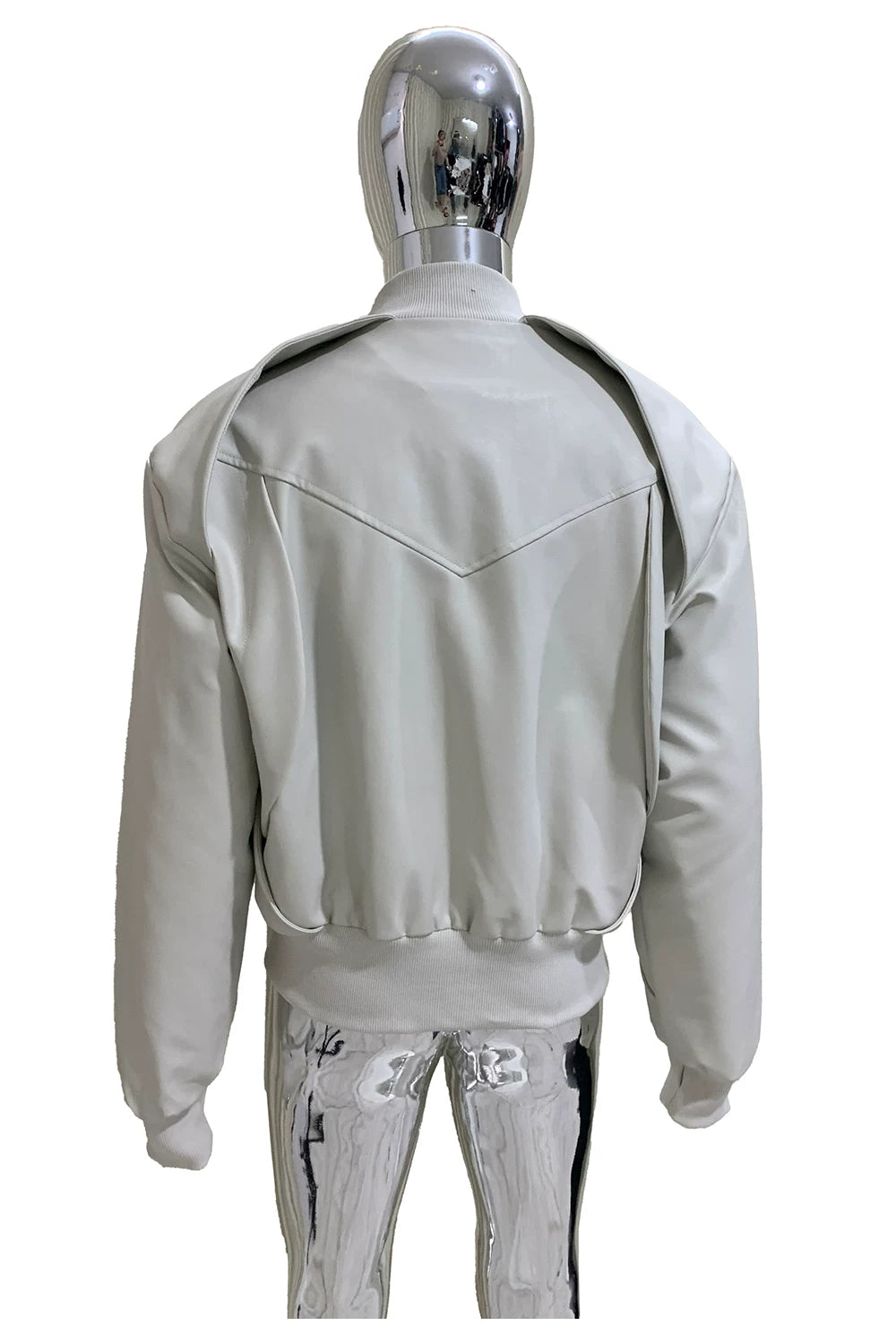 Sanhoostudio Multi Panel Cropped PU Leather Jacket