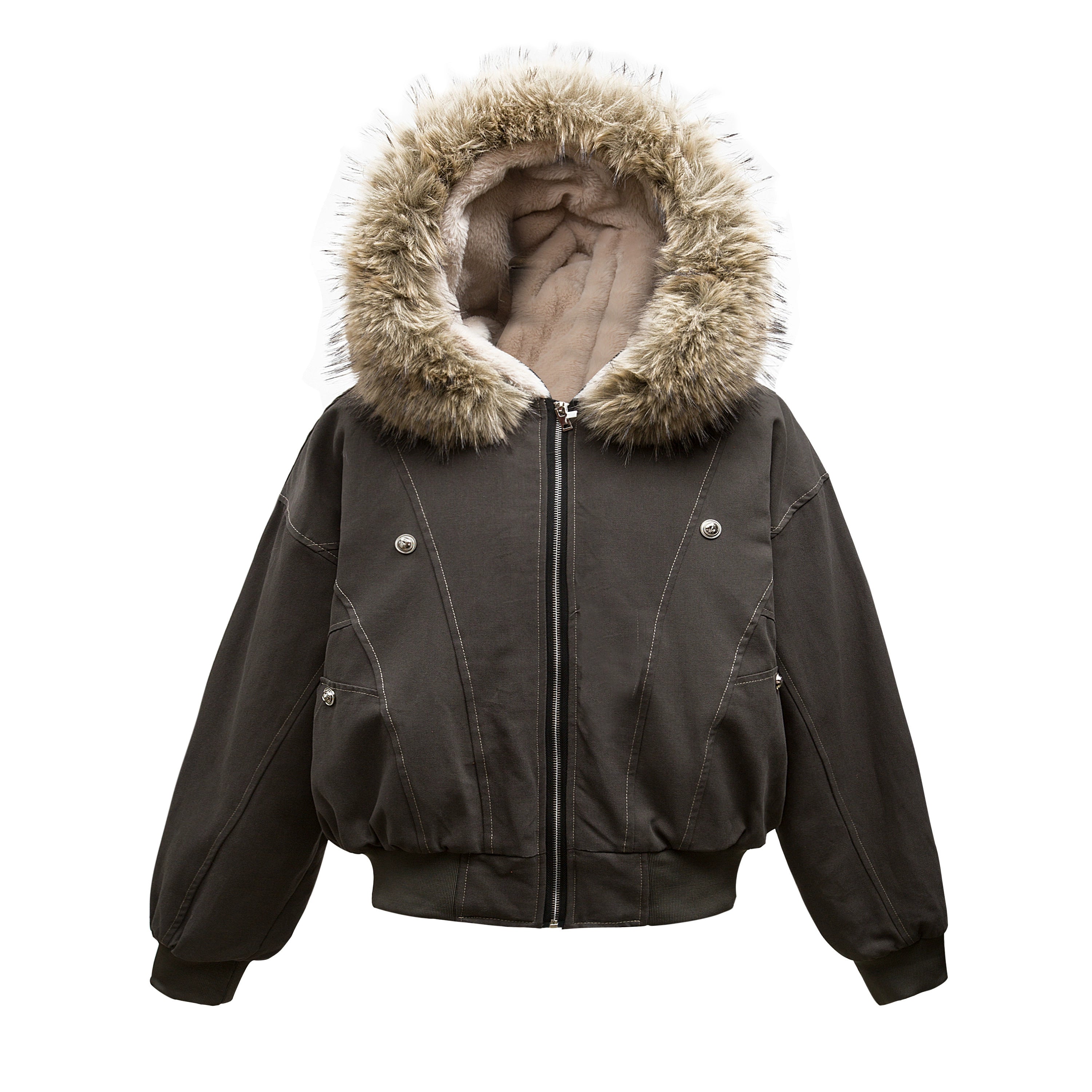 Fur Hooded Parka Jacket
