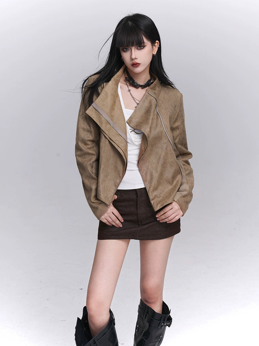 Vintage Suede Jacket - Cool Edgy Winter Look