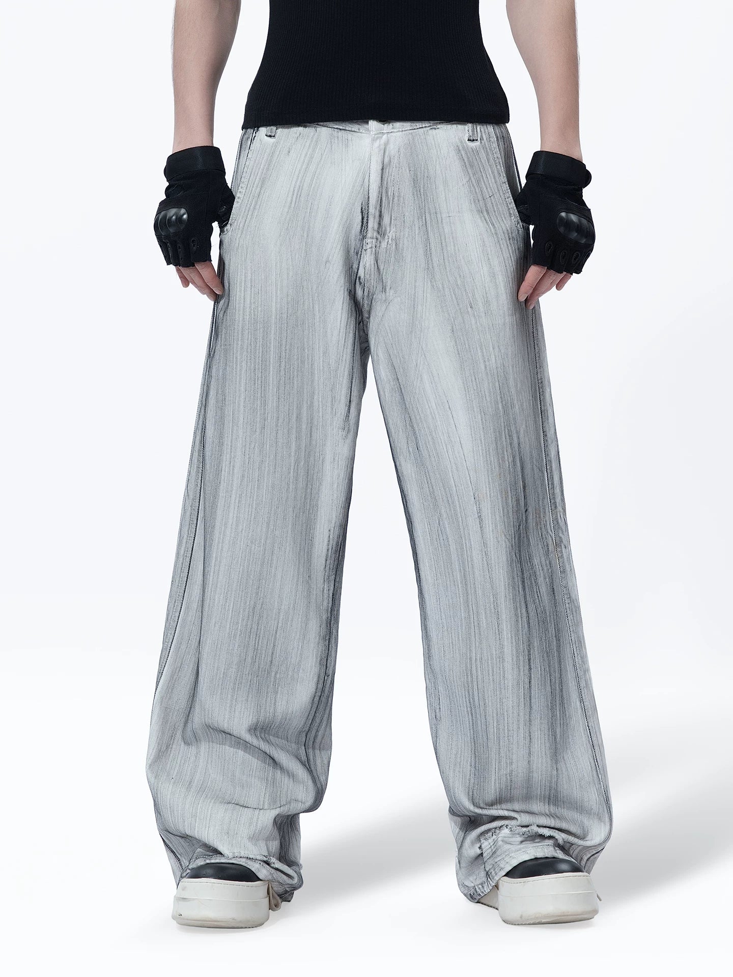 Sanhoostudio Washed Wide Leg Denim Pants