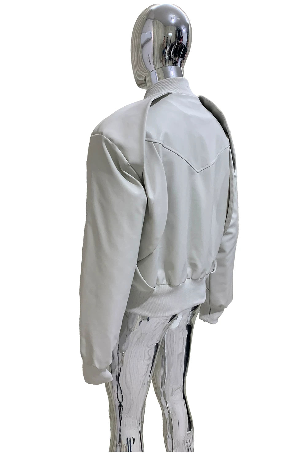 Sanhoostudio Multi Panel Cropped PU Leather Jacket