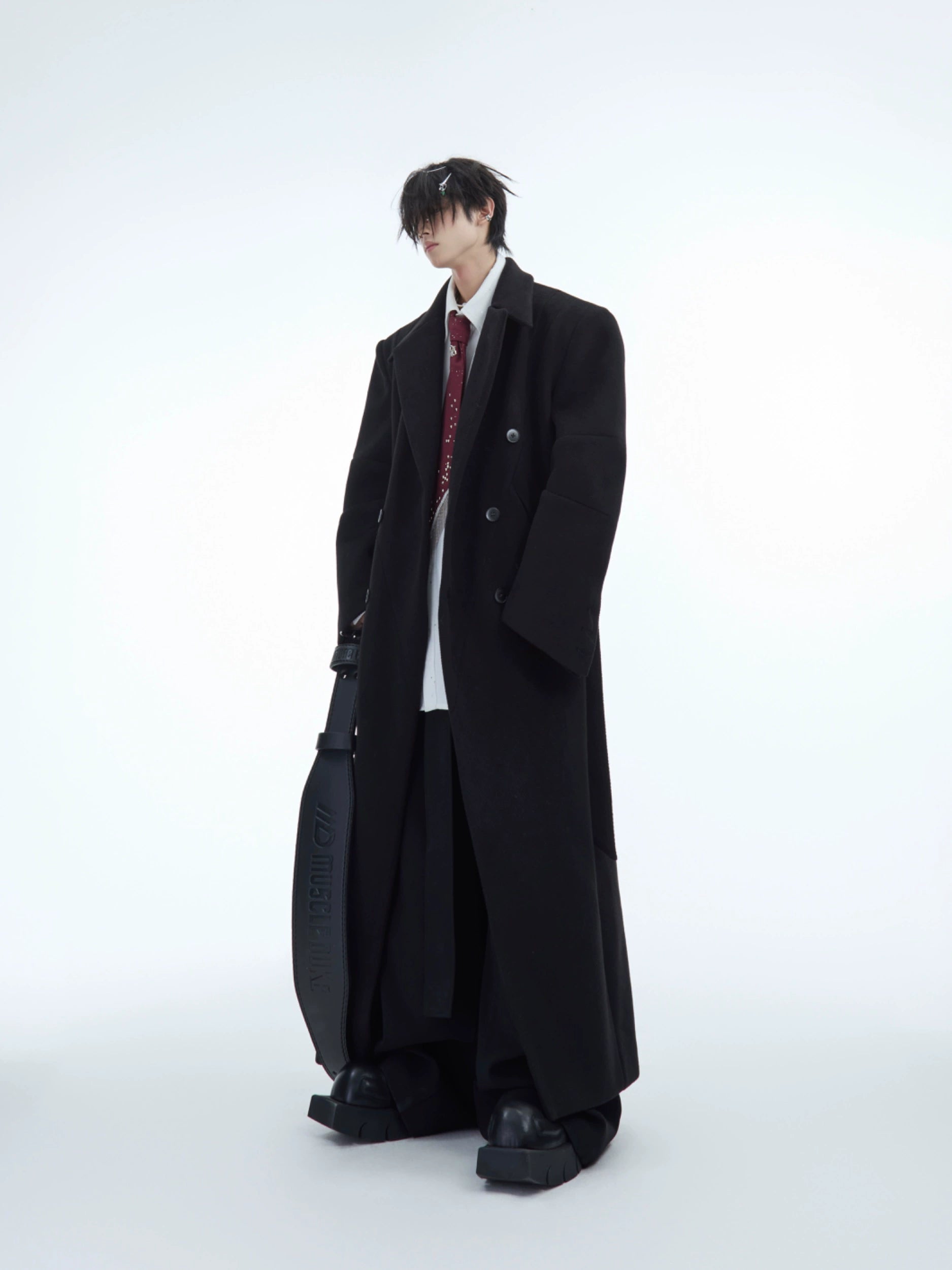 Metal Studded Tassel Tie Accessory