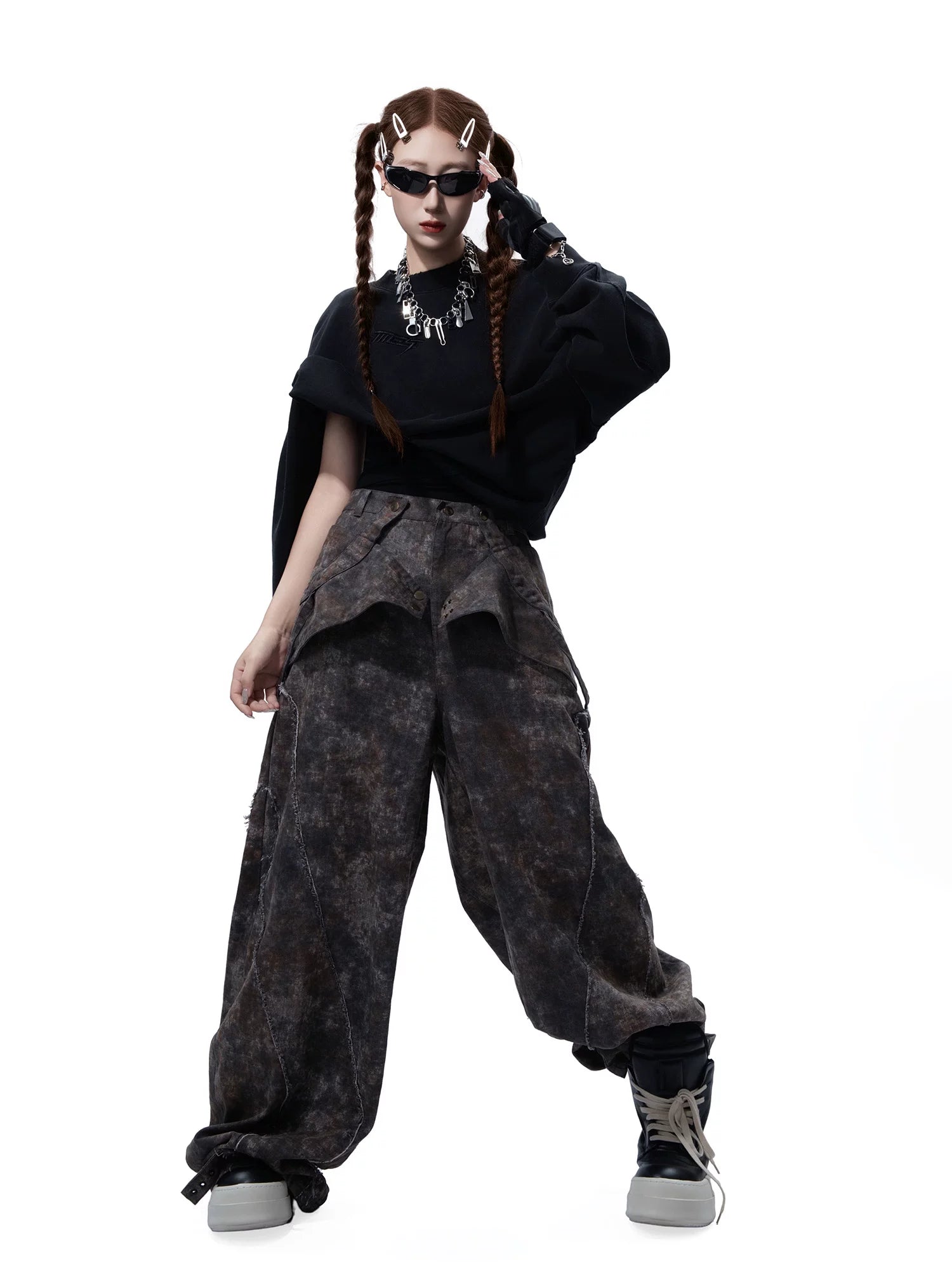 Sanhoostudio Scythe Wide Denim Pants