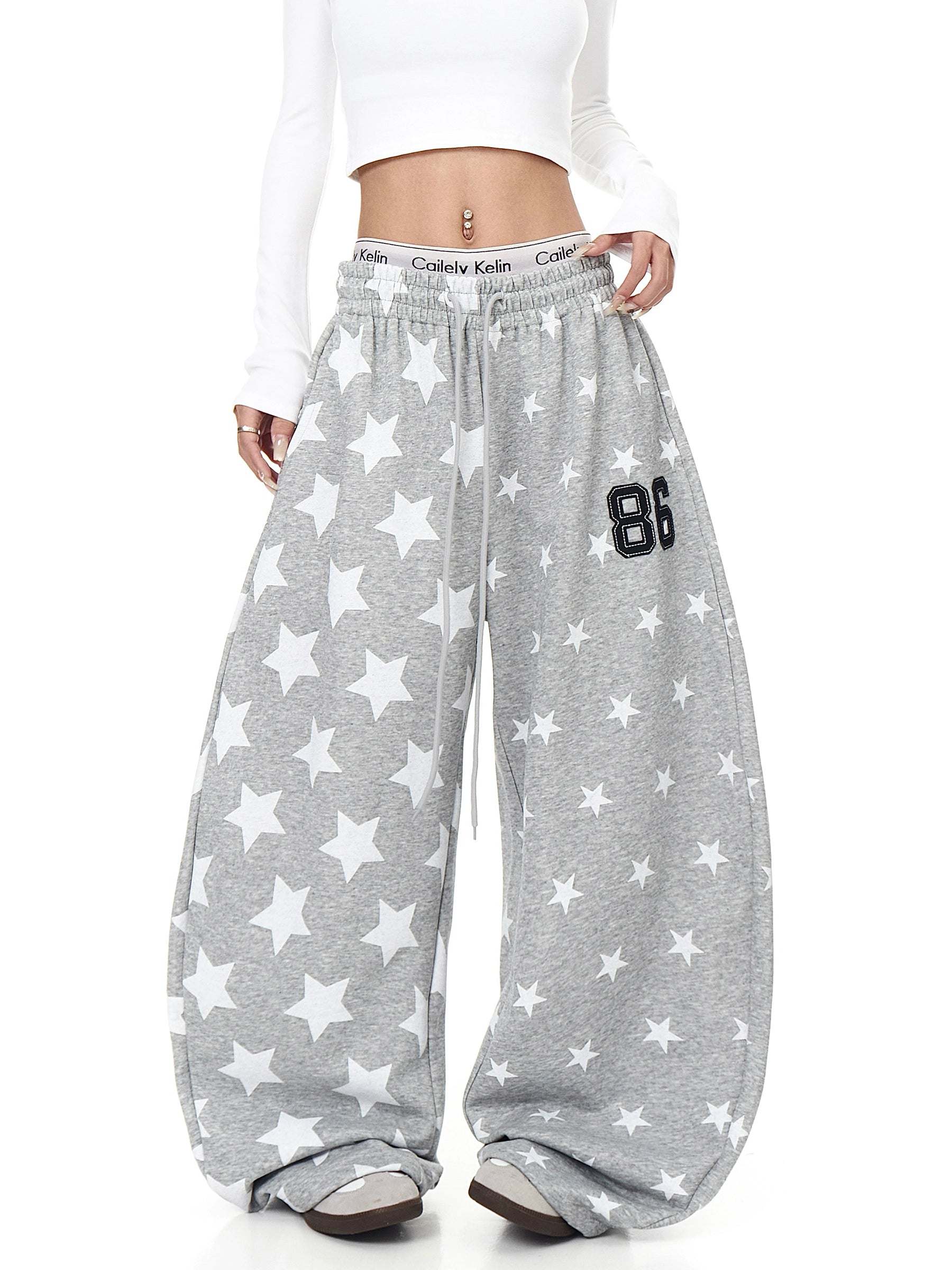 Star Pattern Street Baggy Sweatpants
