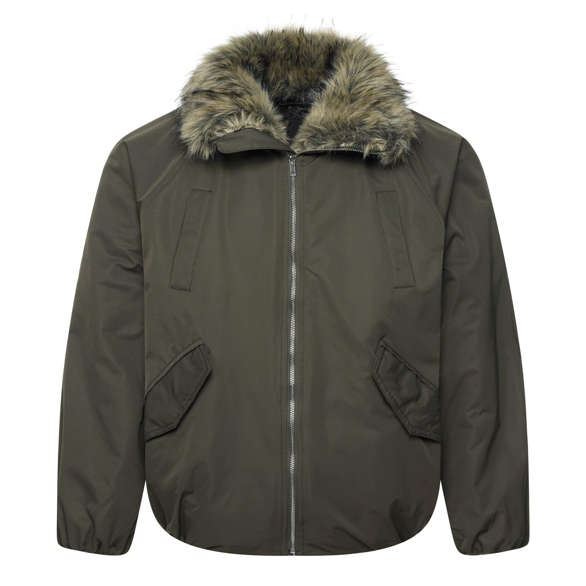 Multi-Pocket Fur-Collar Utility Hawk Jacket
