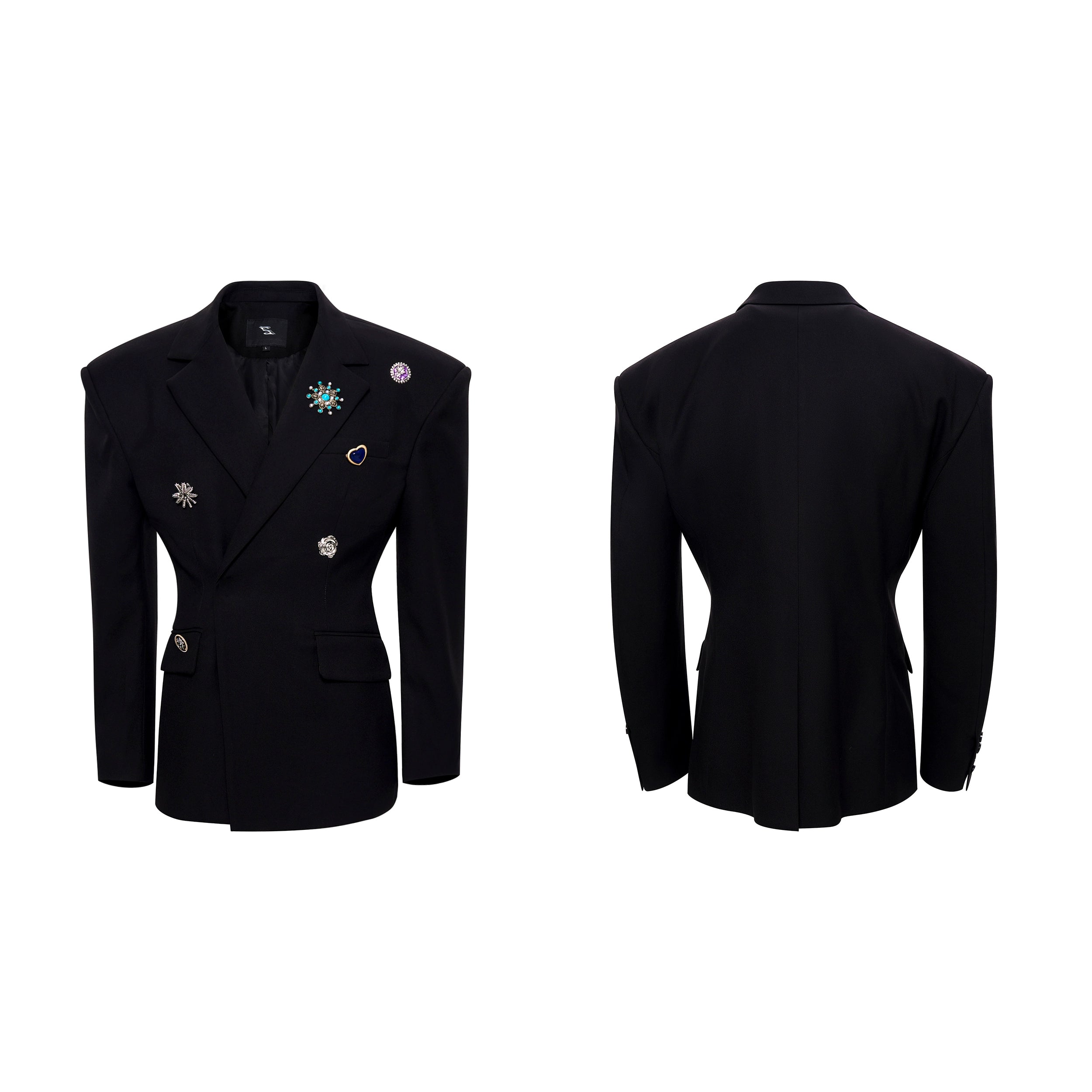 Tailored Shoulder Wool Suit Jacket