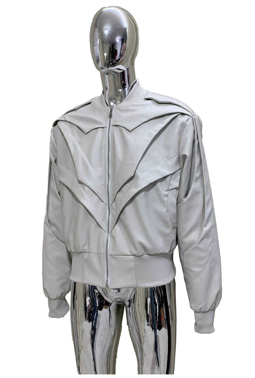 Sanhoostudio Multi Panel Cropped PU Leather Jacket