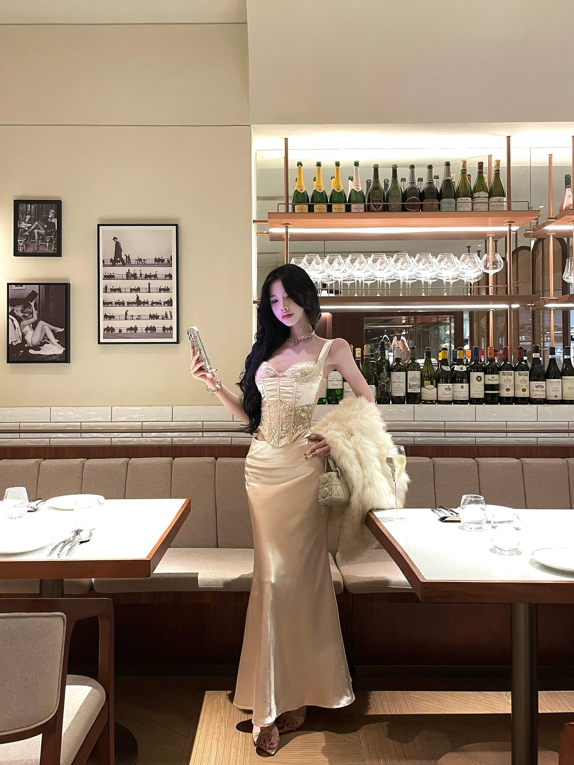 Elegant Vintage Corset Skirt Set