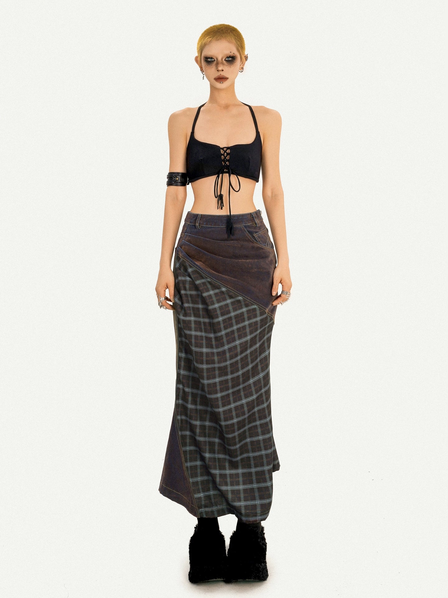 Drawstring Halter Crop Tank Top