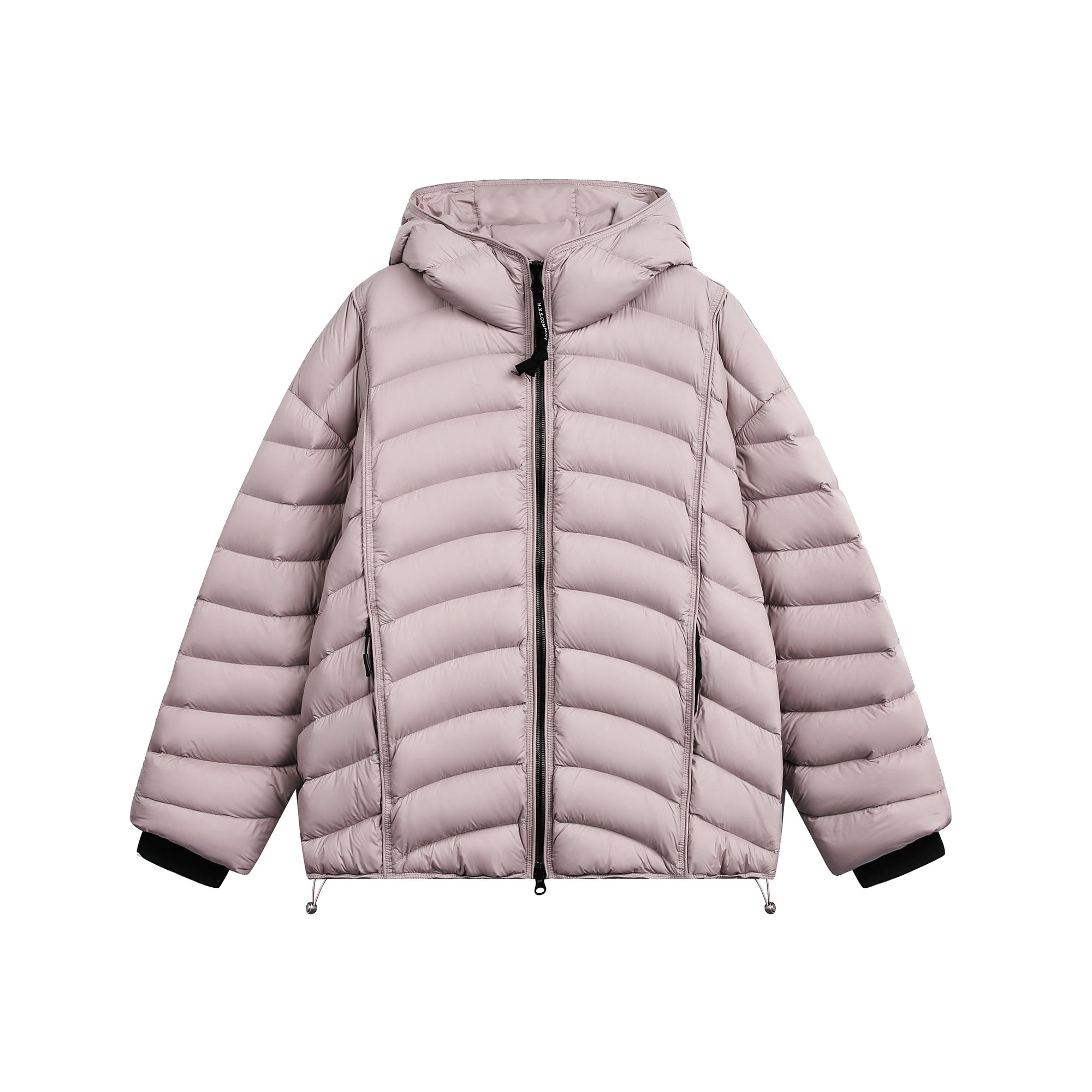 Retro 90% Down Ribbed Shell Hooded Puffer Coat