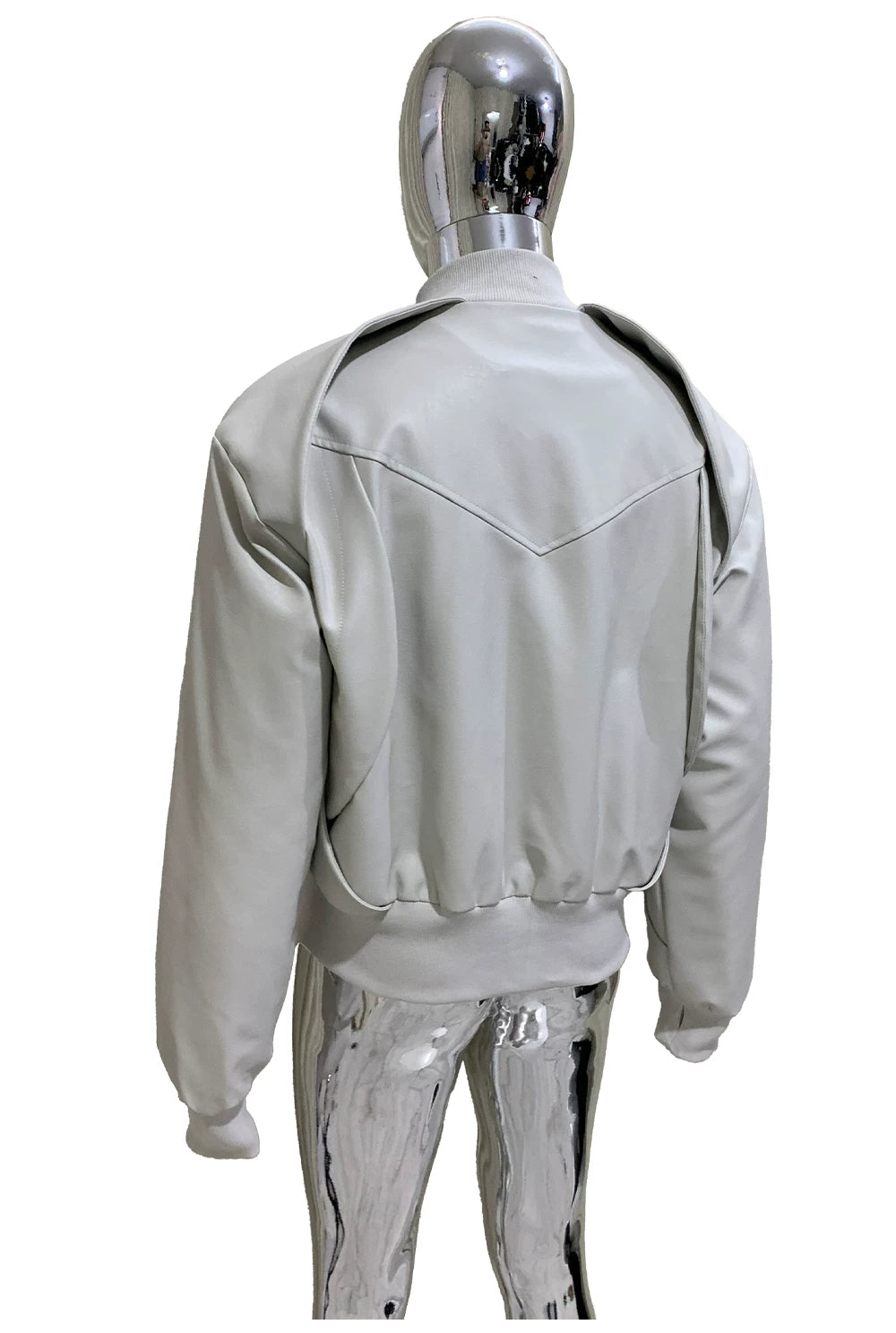 Sanhoostudio Multi Panel Cropped PU Leather Jacket