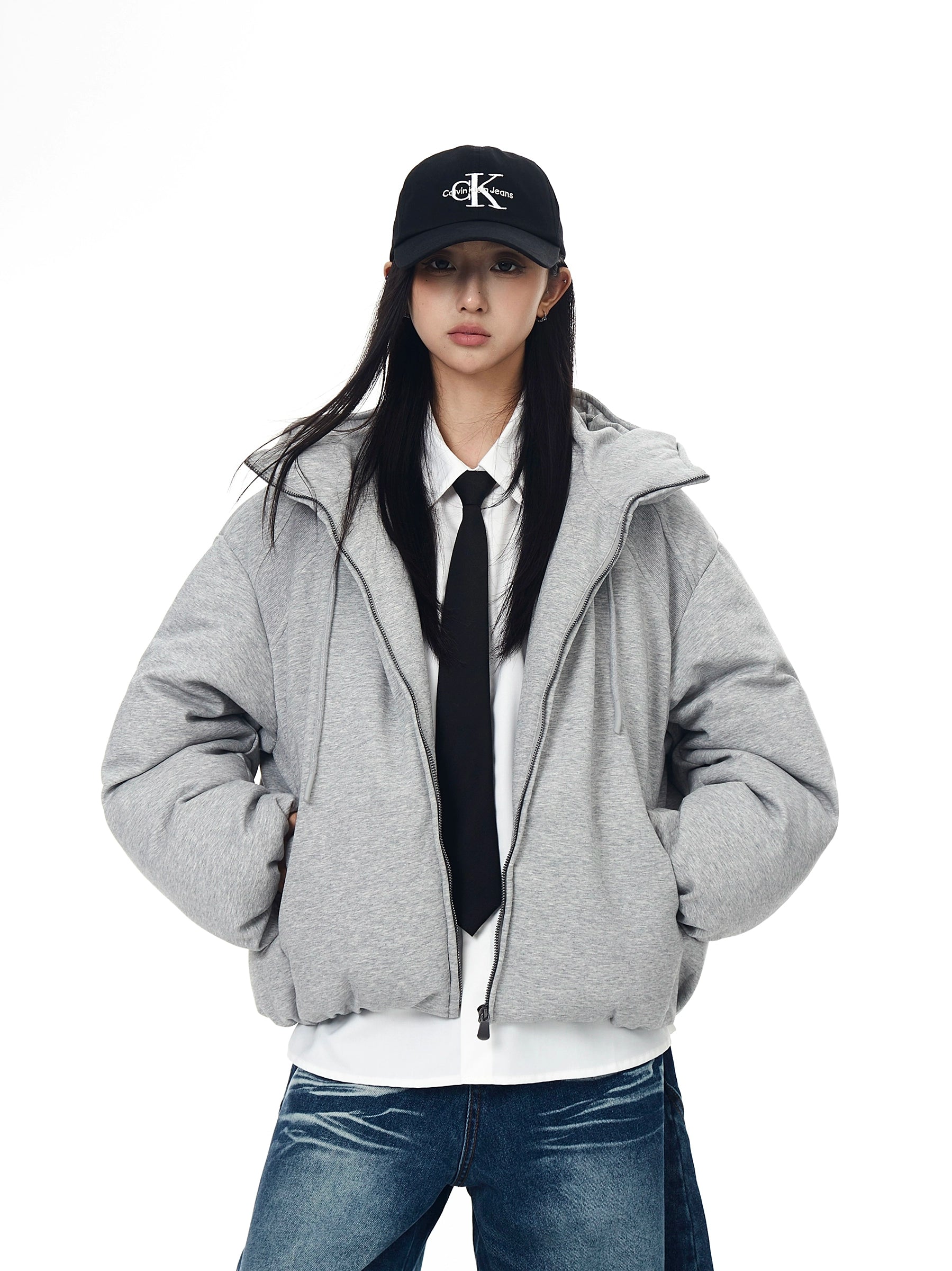 Deconstructed Bomber Oversized Hooded Puffer