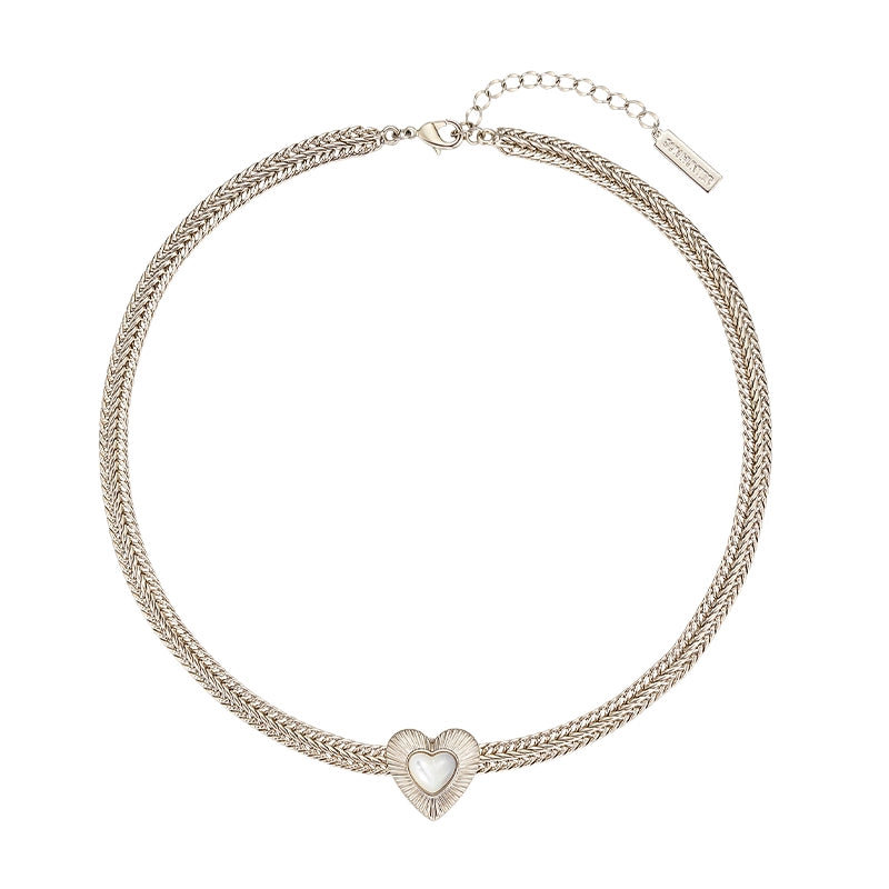 Heart-Shaped Mother of Pearl Necklace