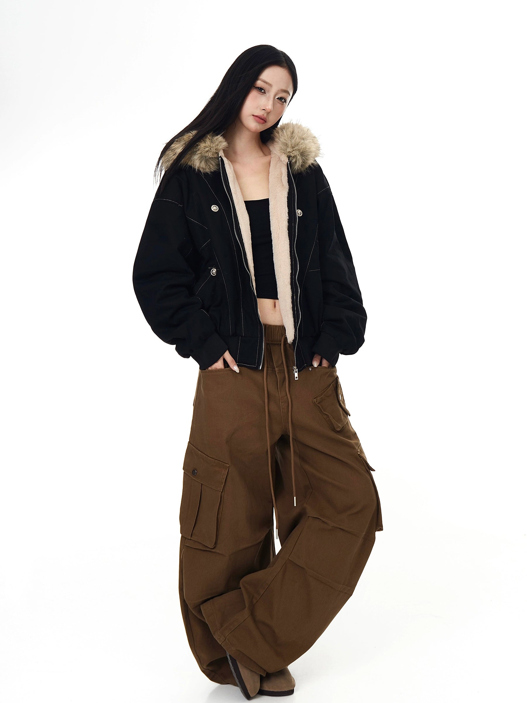 Fur Hooded Parka Jacket