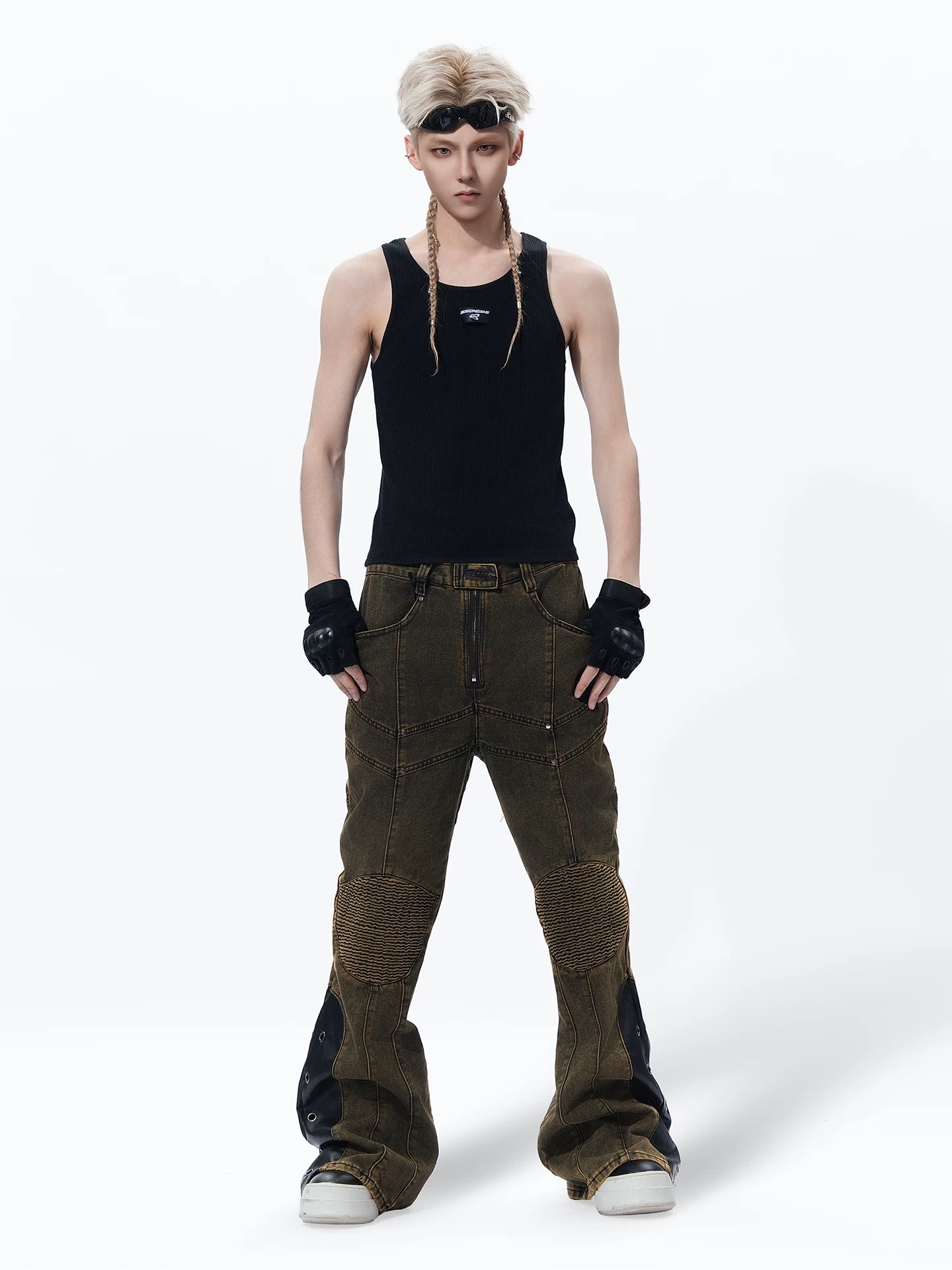 Sanhoostudio Distressed Flared Denim Pants