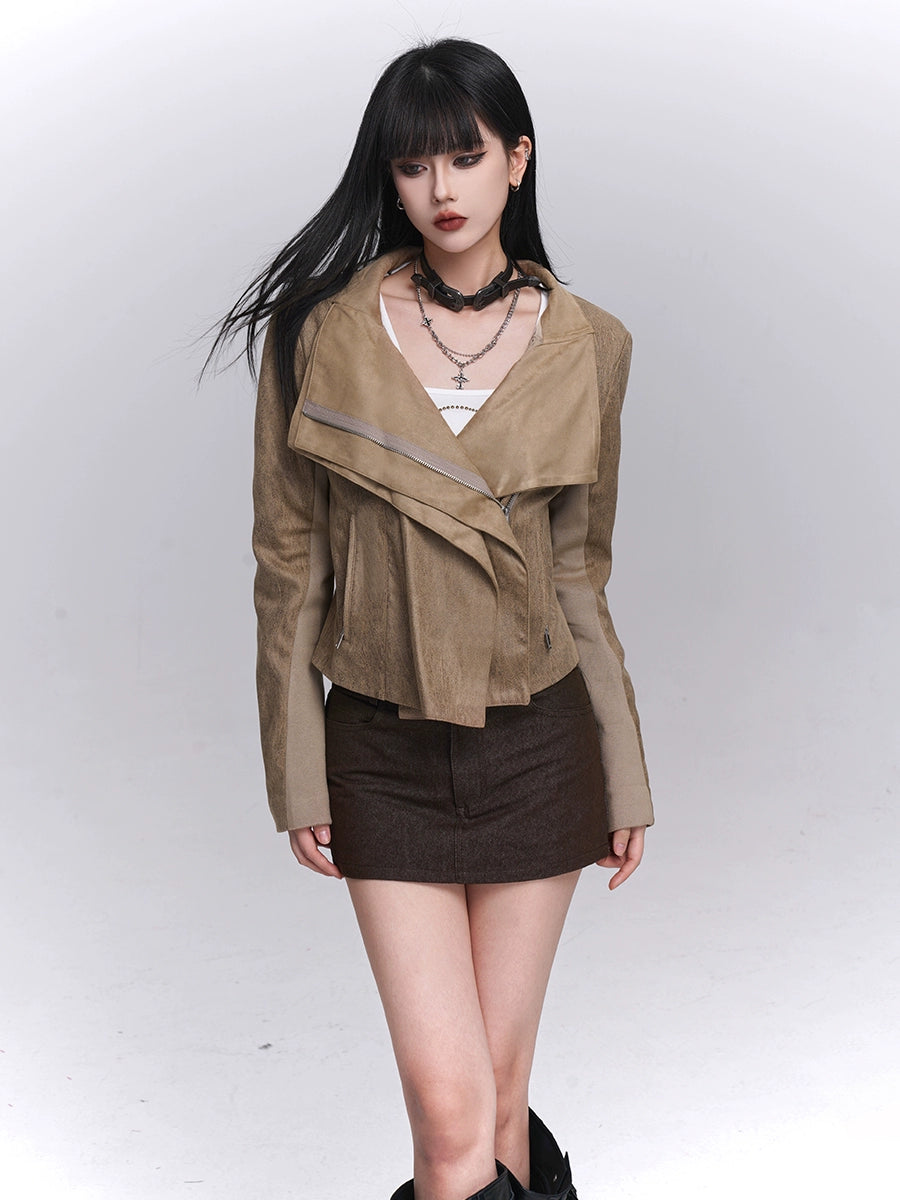 Vintage Suede Jacket - Cool Edgy Winter Look