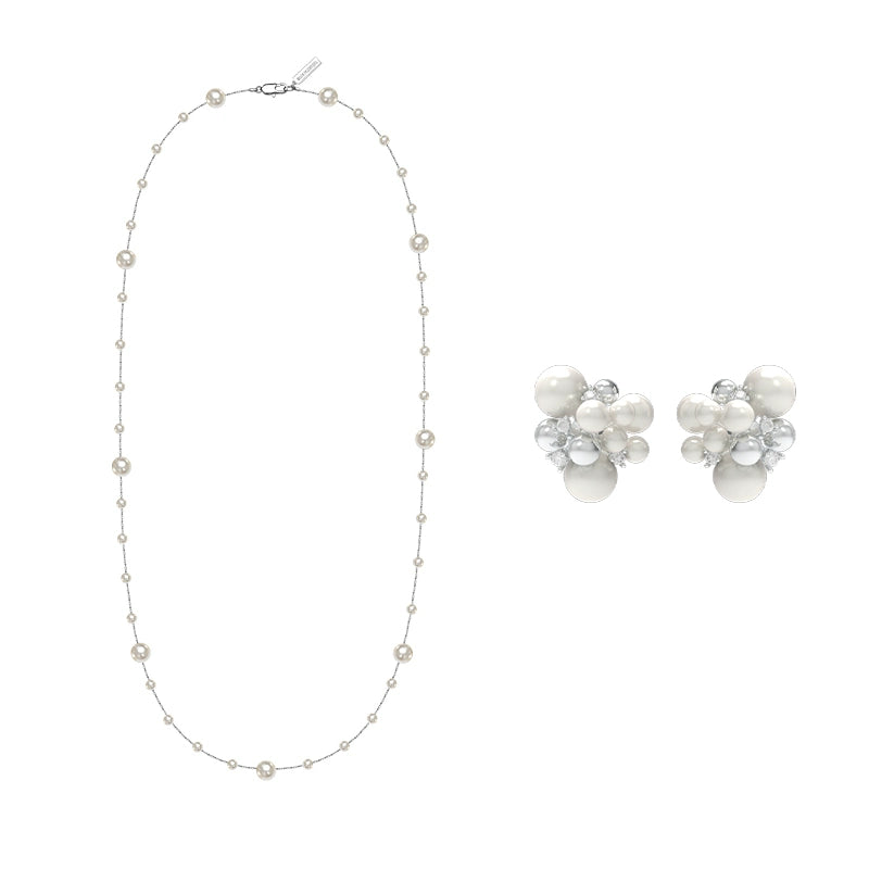 Layered Starlight Pearl Sweater Necklace