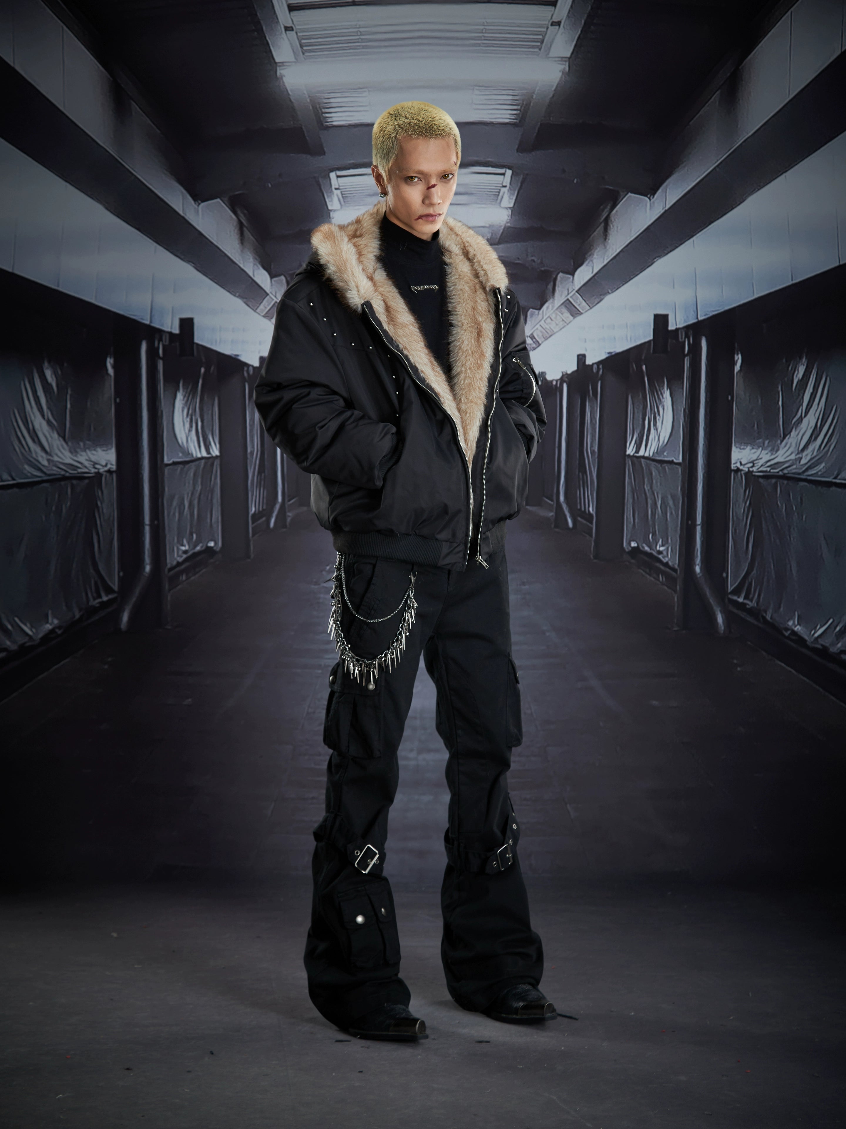 High-Street Double-Waist Deconstructed Flare Cargo Pants