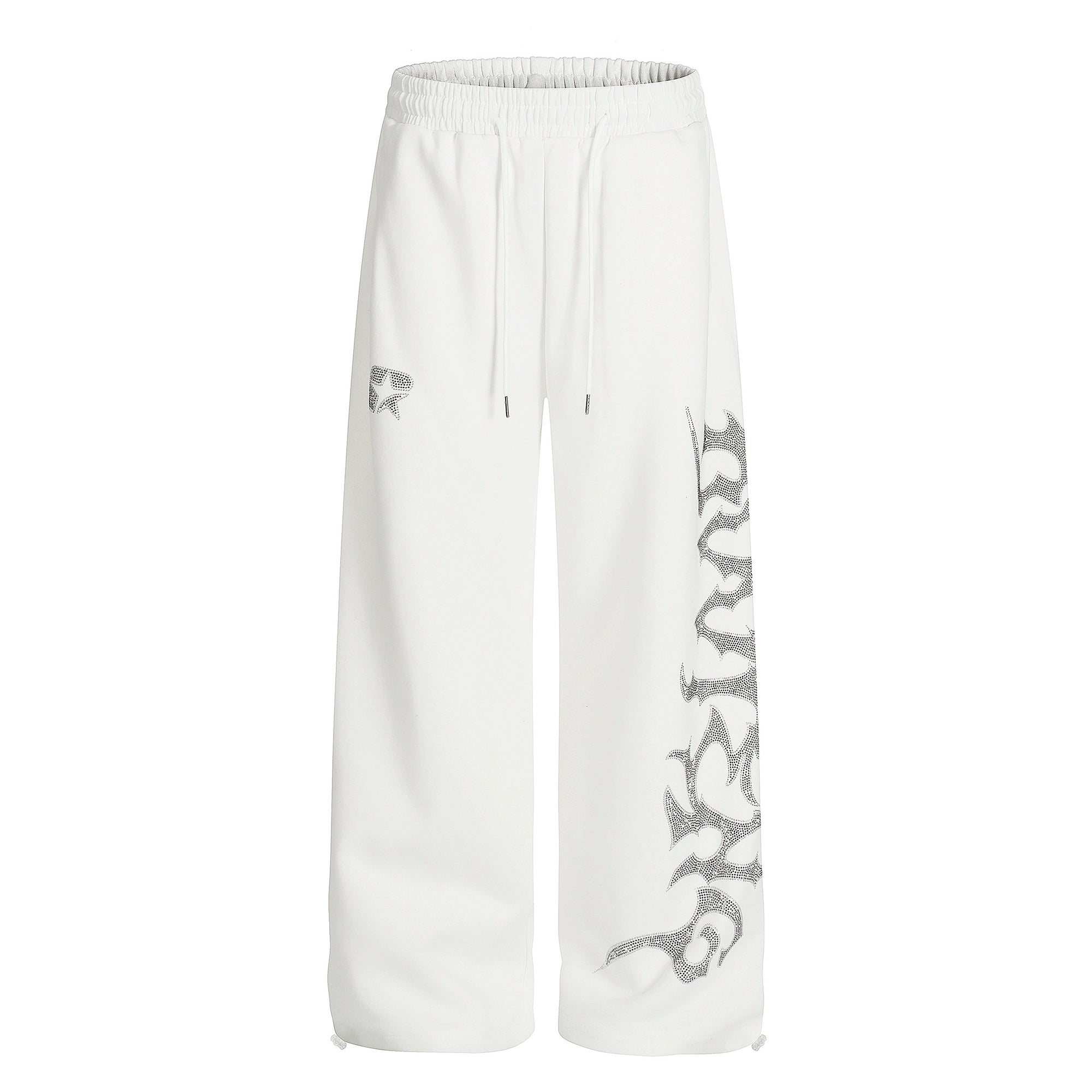 Rhinestone Letter Straight-Leg Sweatpants