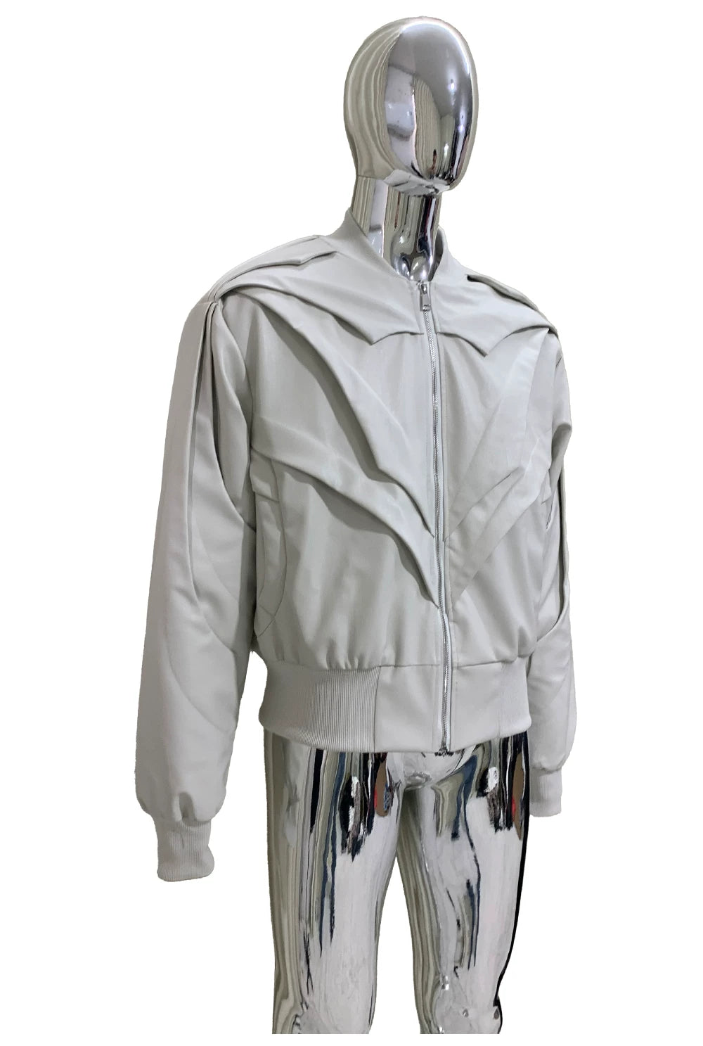 Sanhoostudio Multi Panel Cropped PU Leather Jacket