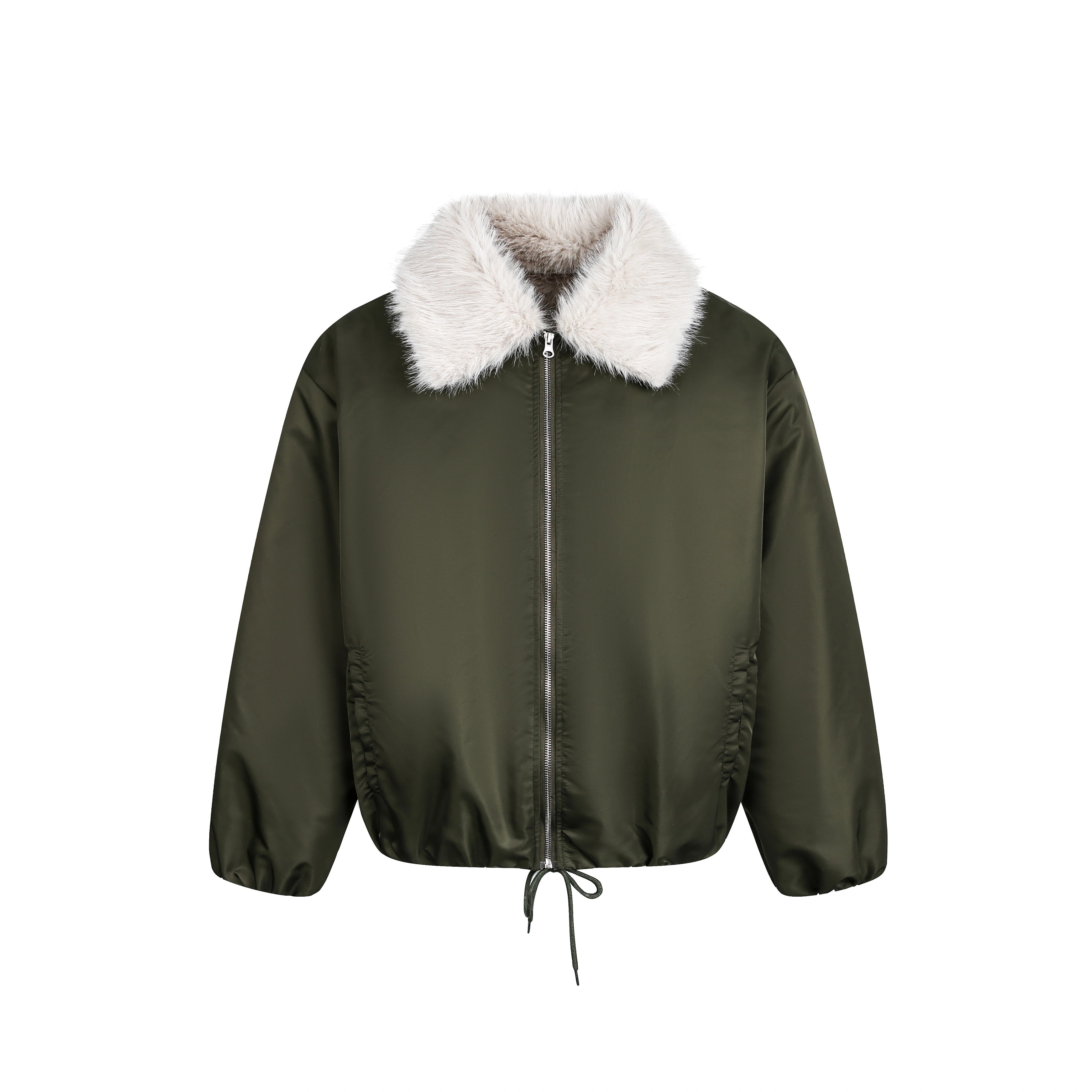 Faux-Shearling Collar Padded Jacket