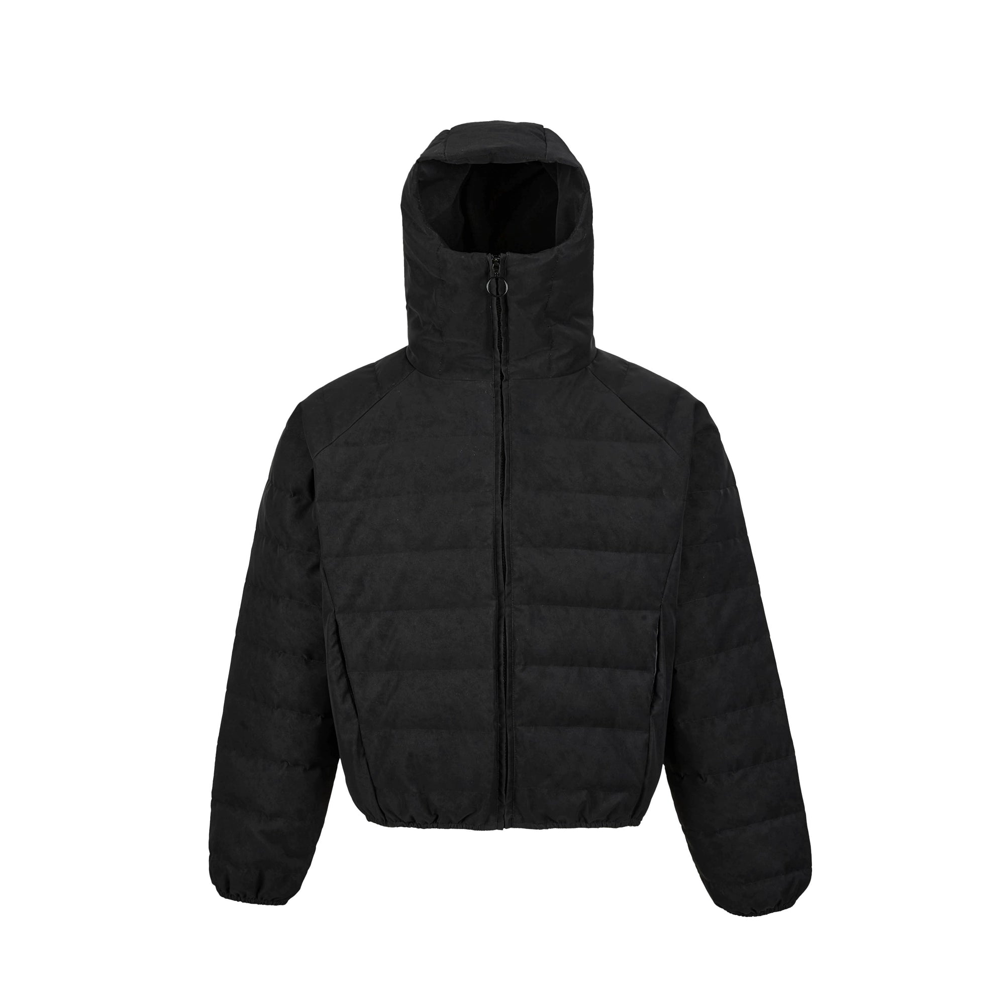 Lightweight 90% Down Ribbed Masked Hood Puffer