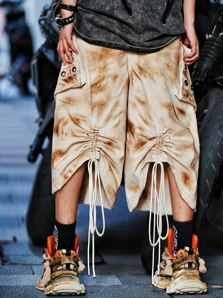 Graffiti Washed Embroidered Patchwork Denim Pants