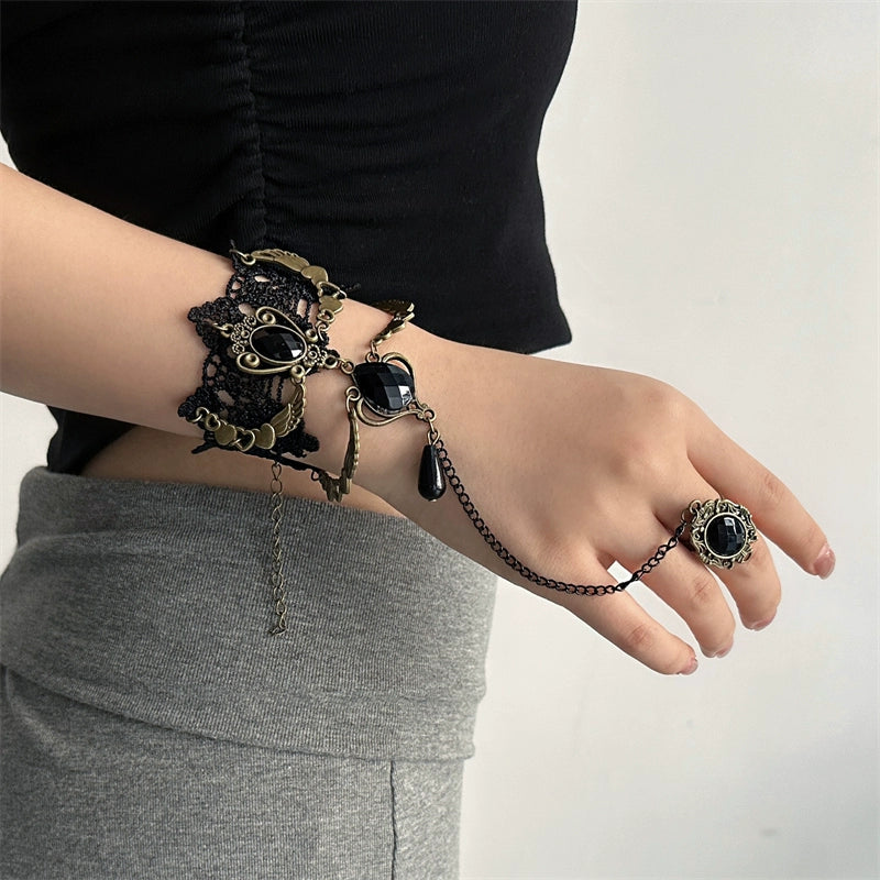 Black Lace Floral Choker Necklace