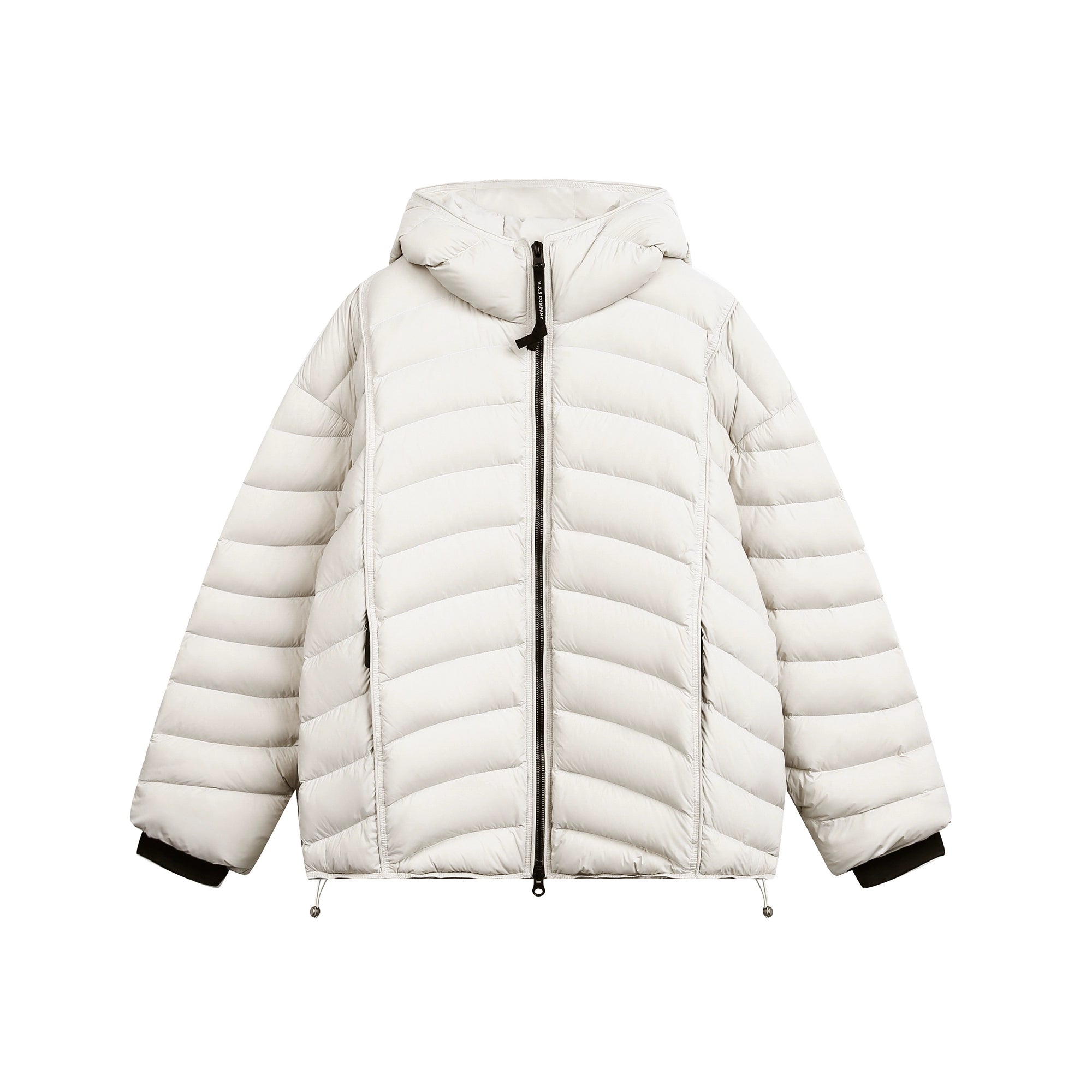 Retro 90% Down Ribbed Shell Hooded Puffer Coat