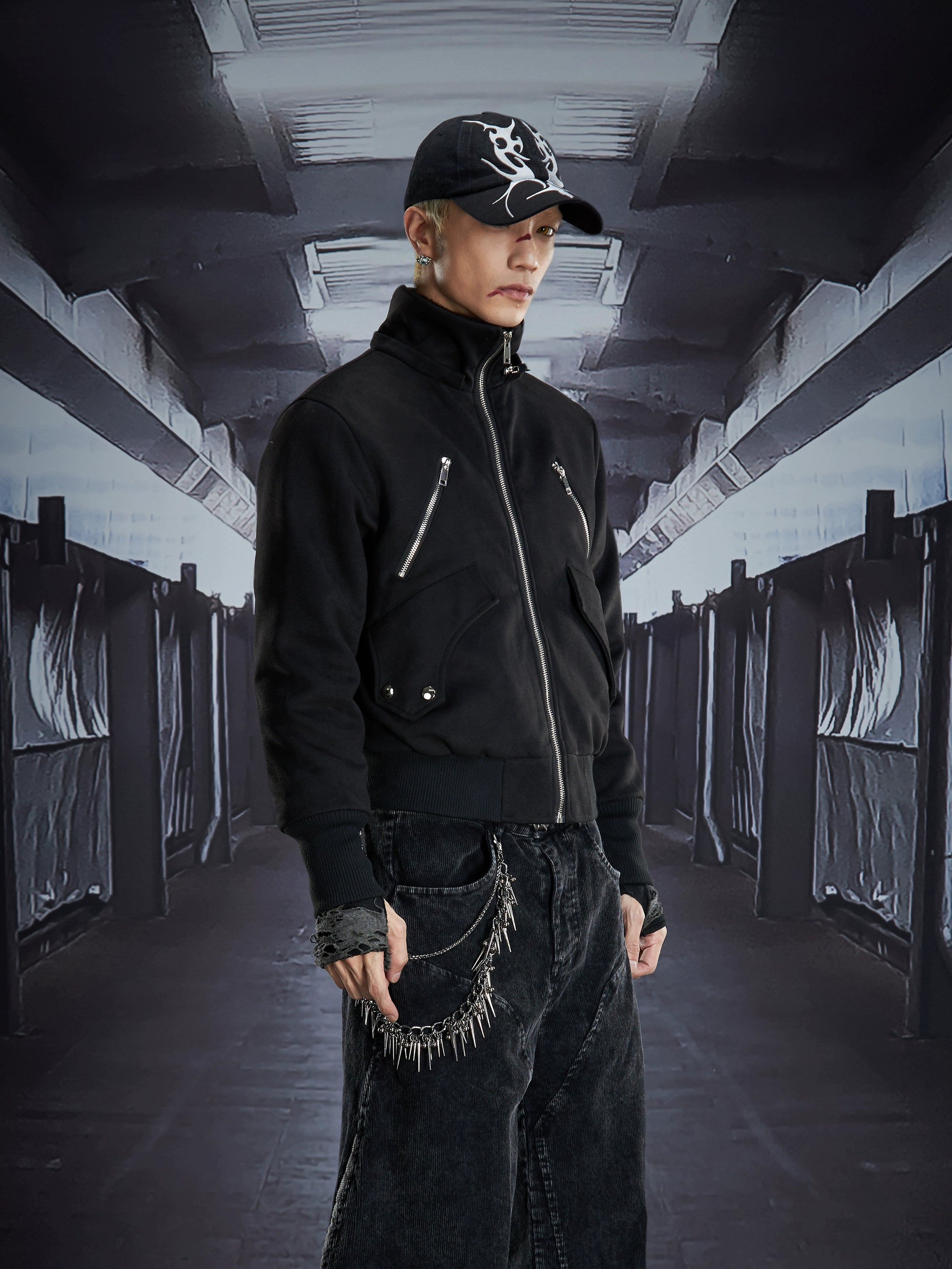 Fuzzy Hooded Ultra-Cropped Thick Winter Puffer