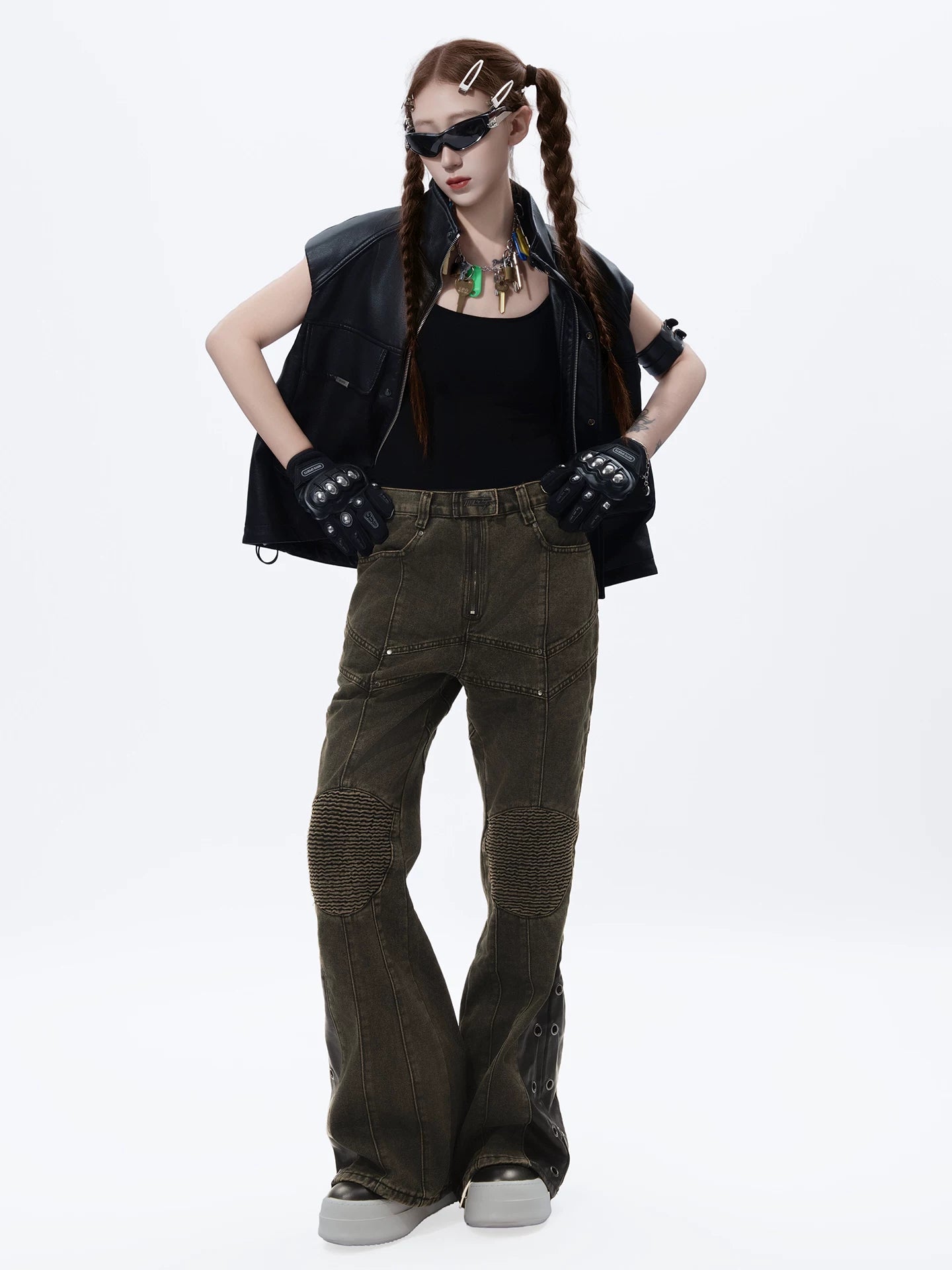 Sanhoostudio Distressed Flared Denim Pants