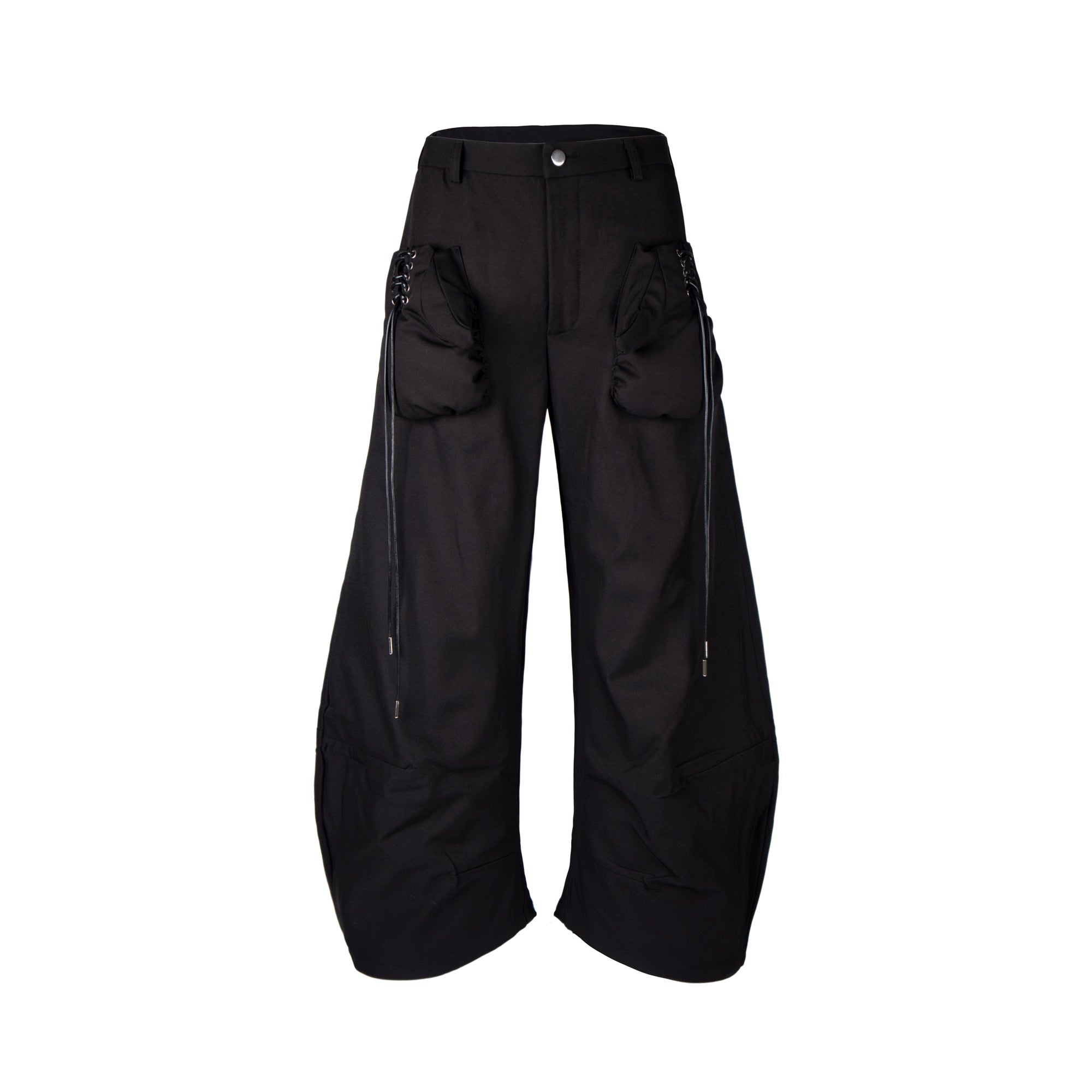 Gray 3D Boxing Glove Wide-Leg Denim Pants with Street Style