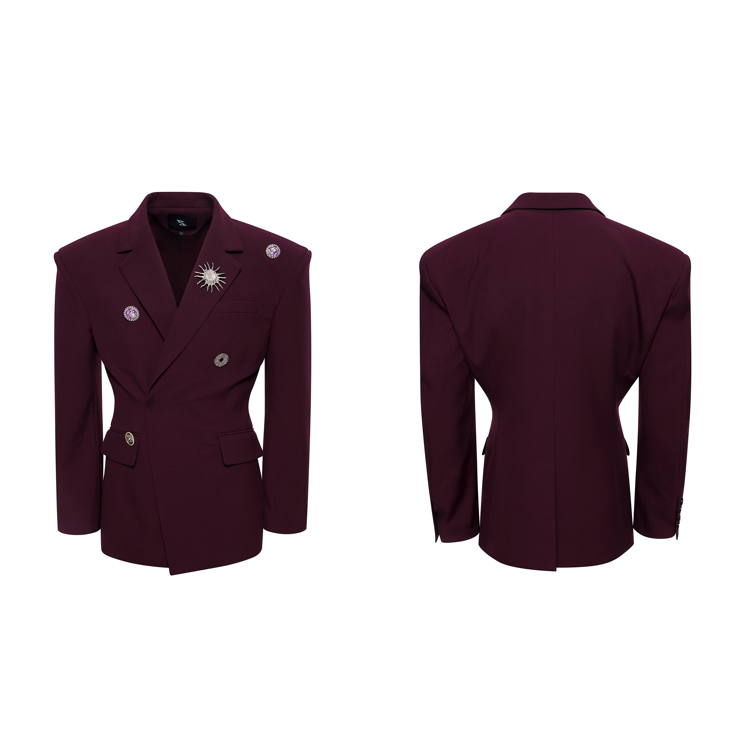 Tailored Shoulder Wool Suit Jacket