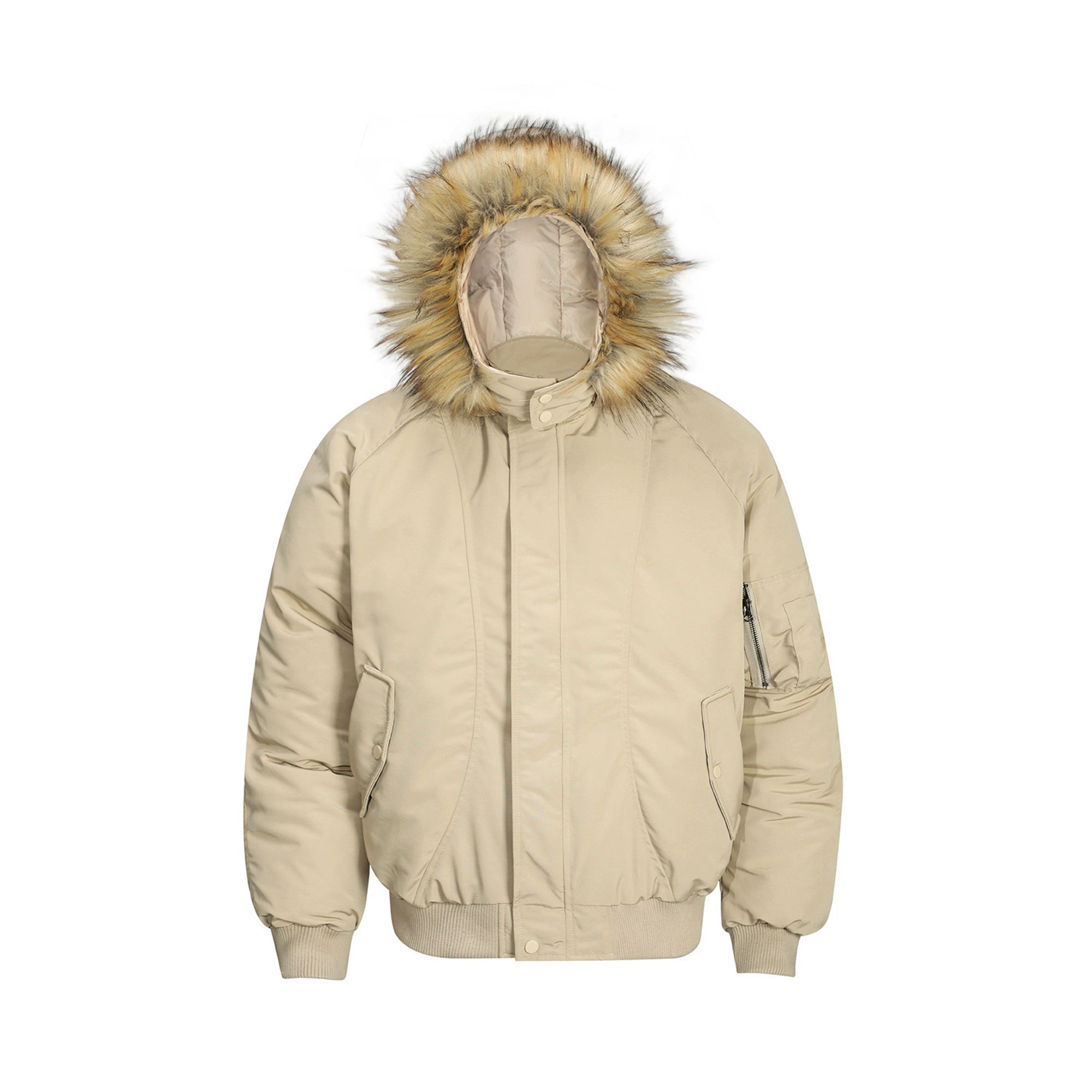 Fur Hood Utility Bomber Parka Puffer Jacket